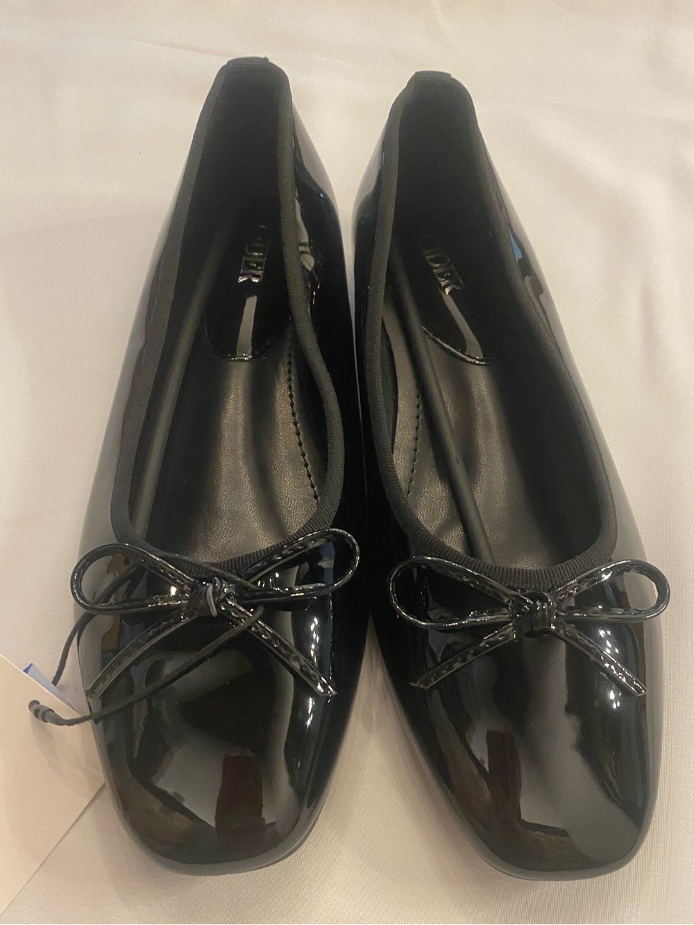 Cider Black Patent Bow Ballet Flats